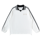  Striped Coller Sweatshirt,Kaizen Styling 
