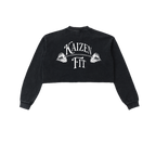 Snow Washed Raw Edge Cropped Sweatshirt