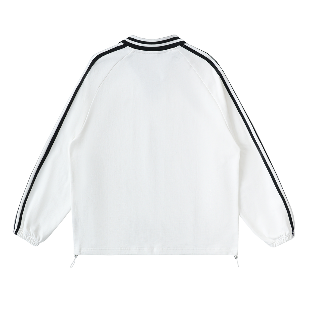  Striped Coller Sweatshirt,Kaizen Styling 