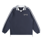  Striped Coller Sweatshirt,Kaizen Styling 