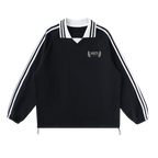  Striped Coller Sweatshirt,Kaizen Styling 