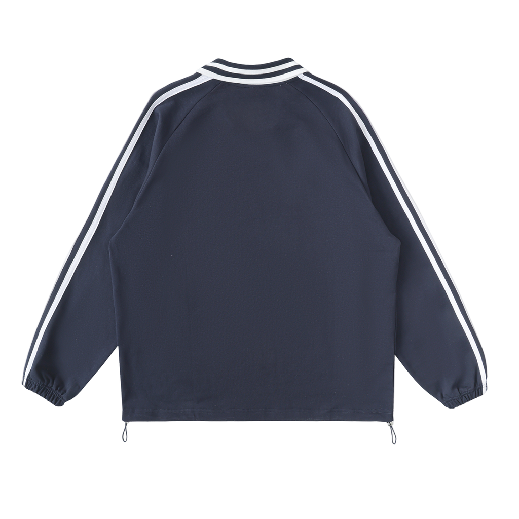  Striped Coller Sweatshirt,Kaizen Styling 