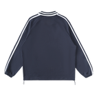  Striped Coller Sweatshirt,Kaizen Styling 