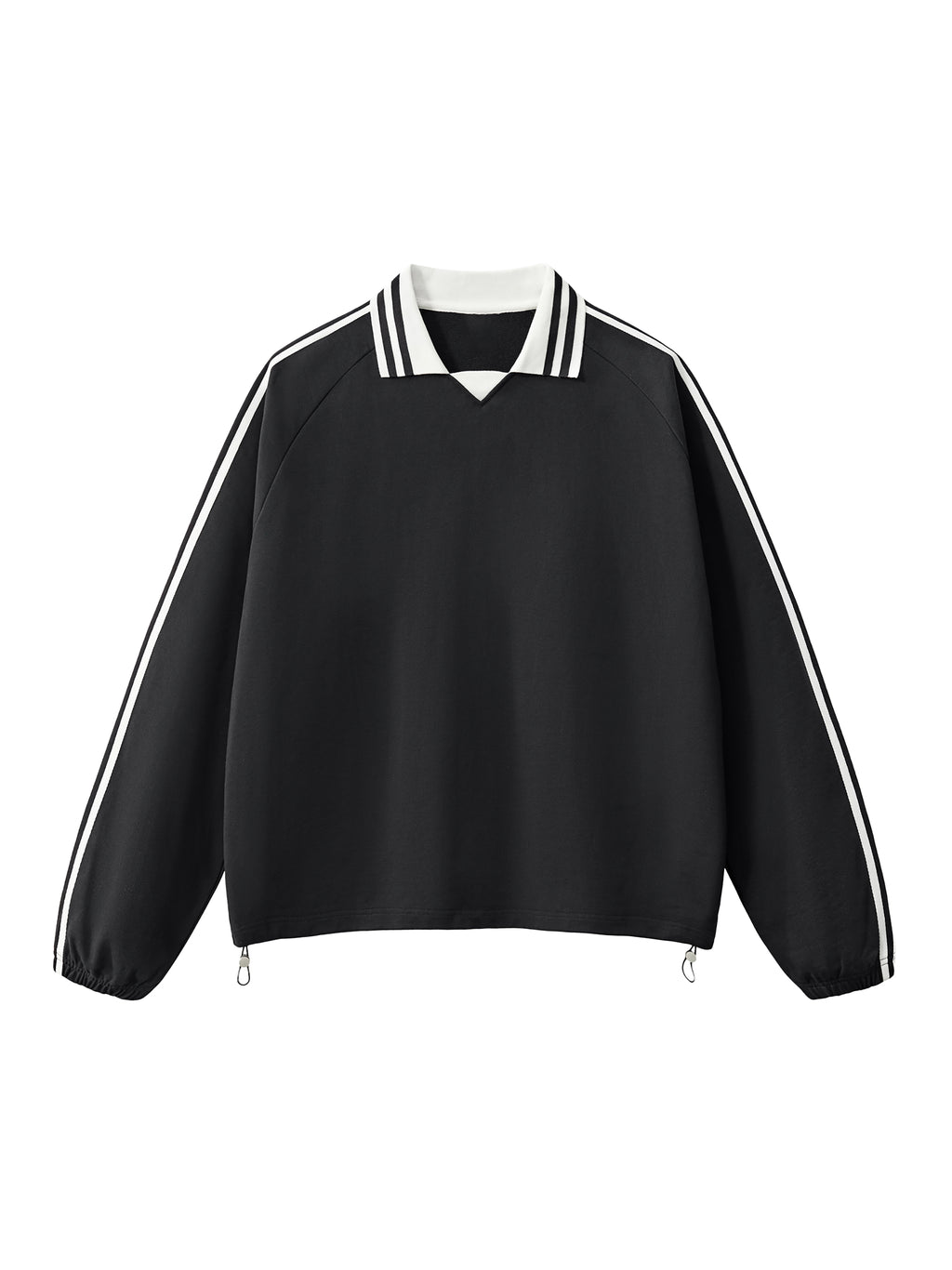  Striped Coller Sweatshirt,Kaizen Styling 