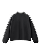  Striped Coller Sweatshirt,Kaizen Styling 