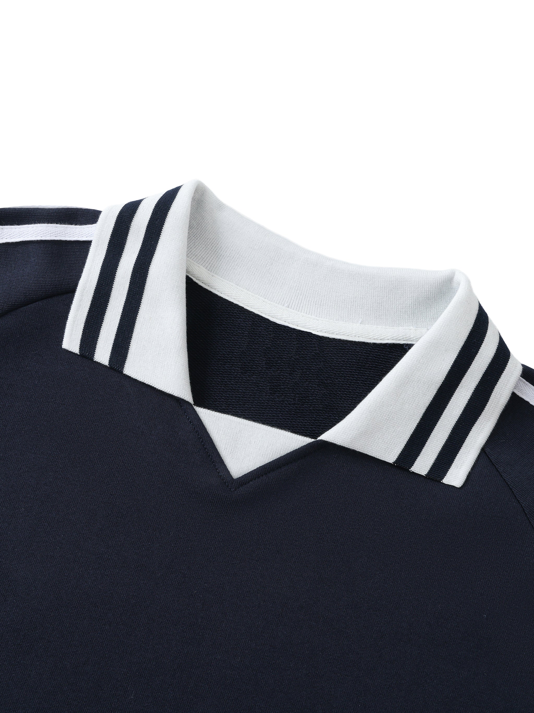  Striped Coller Sweatshirt,Kaizen Styling 