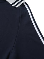  Striped Coller Sweatshirt,Kaizen Styling 