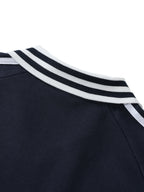 Striped Coller Sweatshirt,Kaizen Styling 