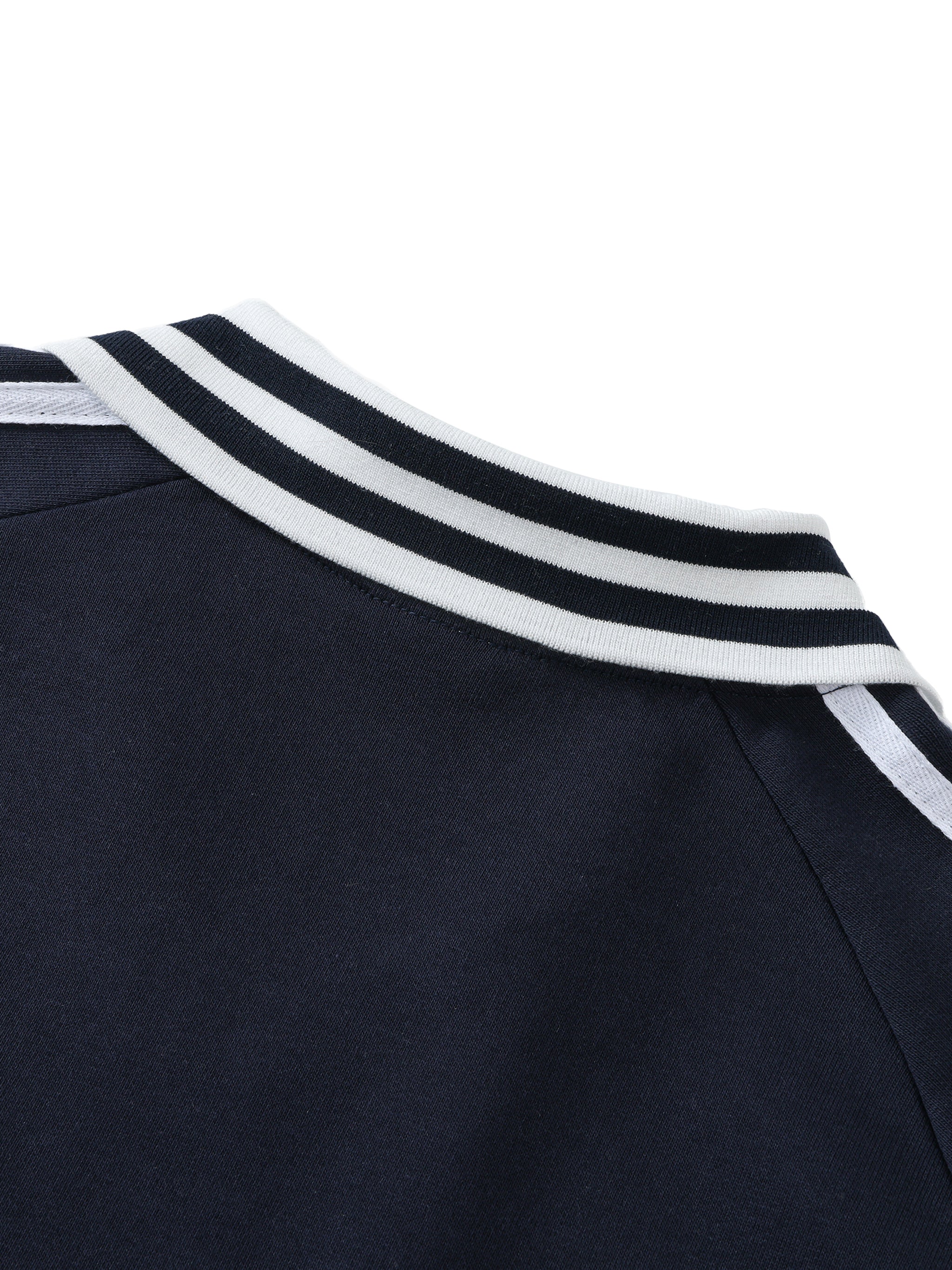  Striped Coller Sweatshirt,Kaizen Styling 